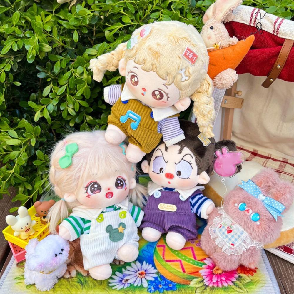 1 Set Outfit 20cm Cotton Doll Clothes Striped T-shirt Plush Doll Clothes  Doll Accessories