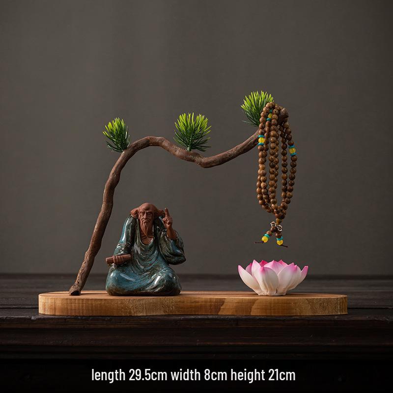 Zen Style Natural Wood Root Carving Ornament: Living Room Decoration & Bracelet Display Stand