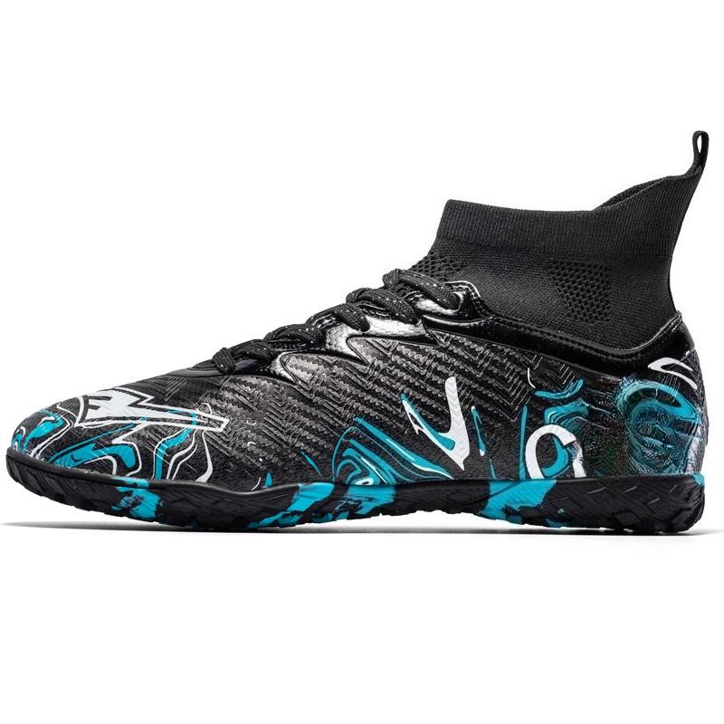 

Розмір 34-46 Чоловічі/Жіночі Камуфляжні Футбольні Бутси Гумова М яка Підошва Короткі Шипи Штучна Трава Юнацькі Дитячі Футбольні Туфлі 34 ціан/чорний