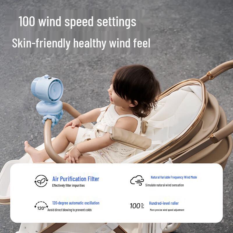 Jisu Flexible Mini Clip-on Stroller Fan