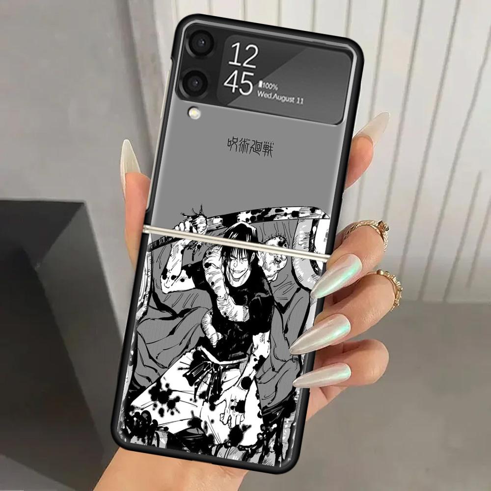 Jujutsus Fushiguro Toji Harte PC-Handyhülle Für Samsung Galaxy Z Flip 7 6 5 4 3 Schwarz ZFlip7 ZFlip6 Flip5 Flip4 Flip3 5G Druck Co