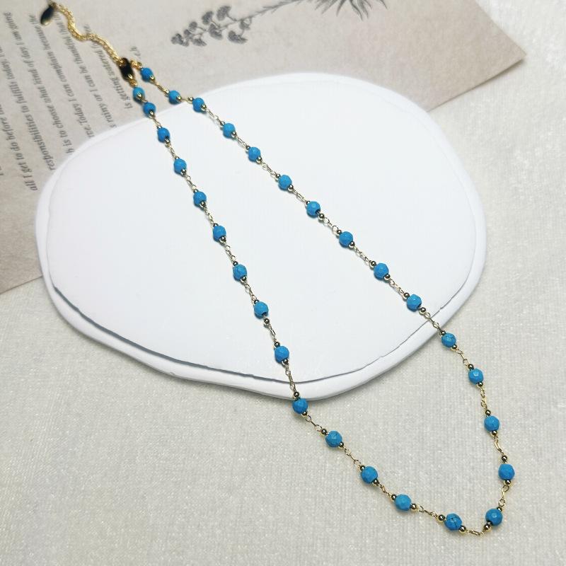 European and American new copper-plated real gold jewelry, colorful drop glaze, colored dopamine necklace, fashionable and creative light luxury