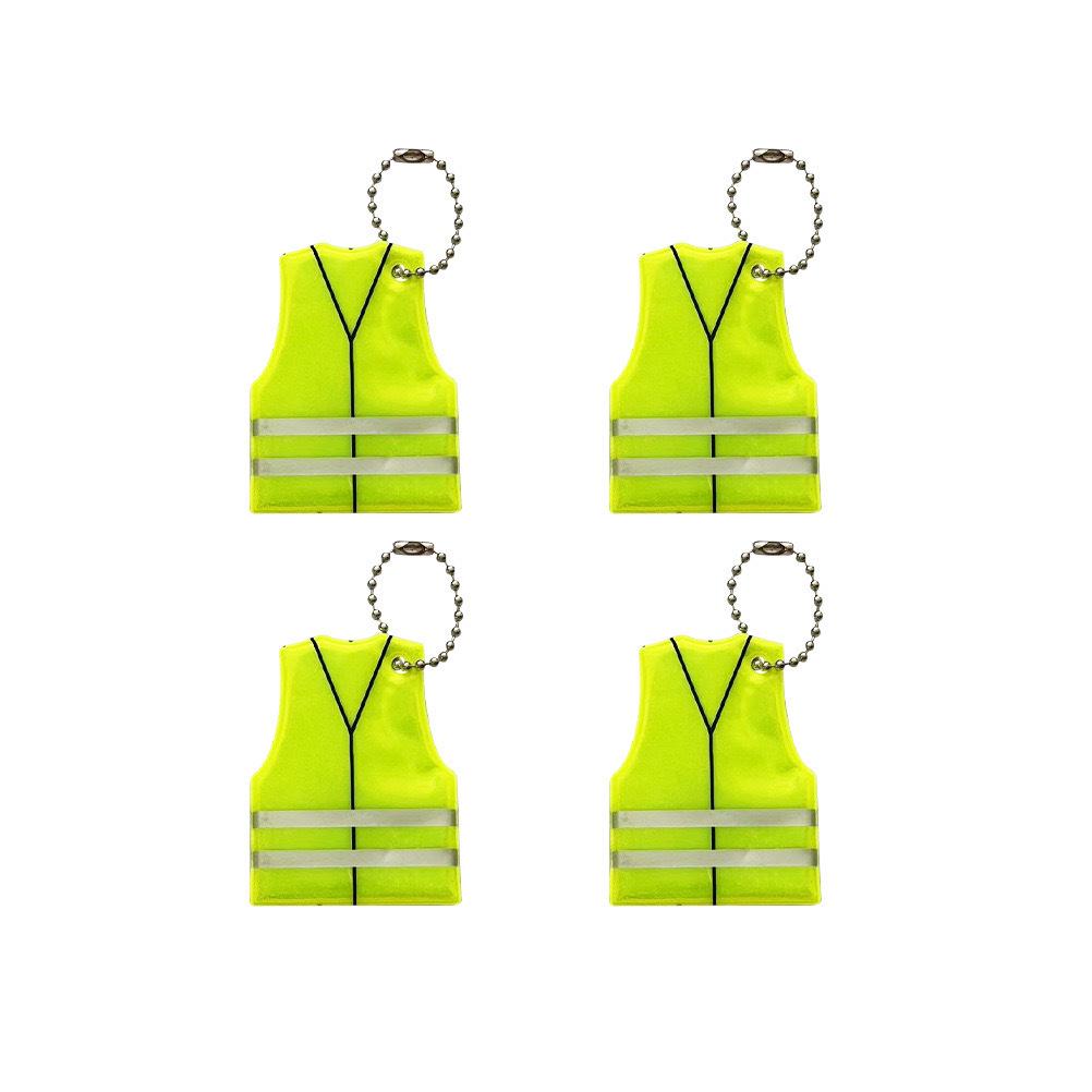 Reflective Multi-color Safety Pendant Vest and Keychain Charm for Night Travel, Ideal for Students' Backpacks.
