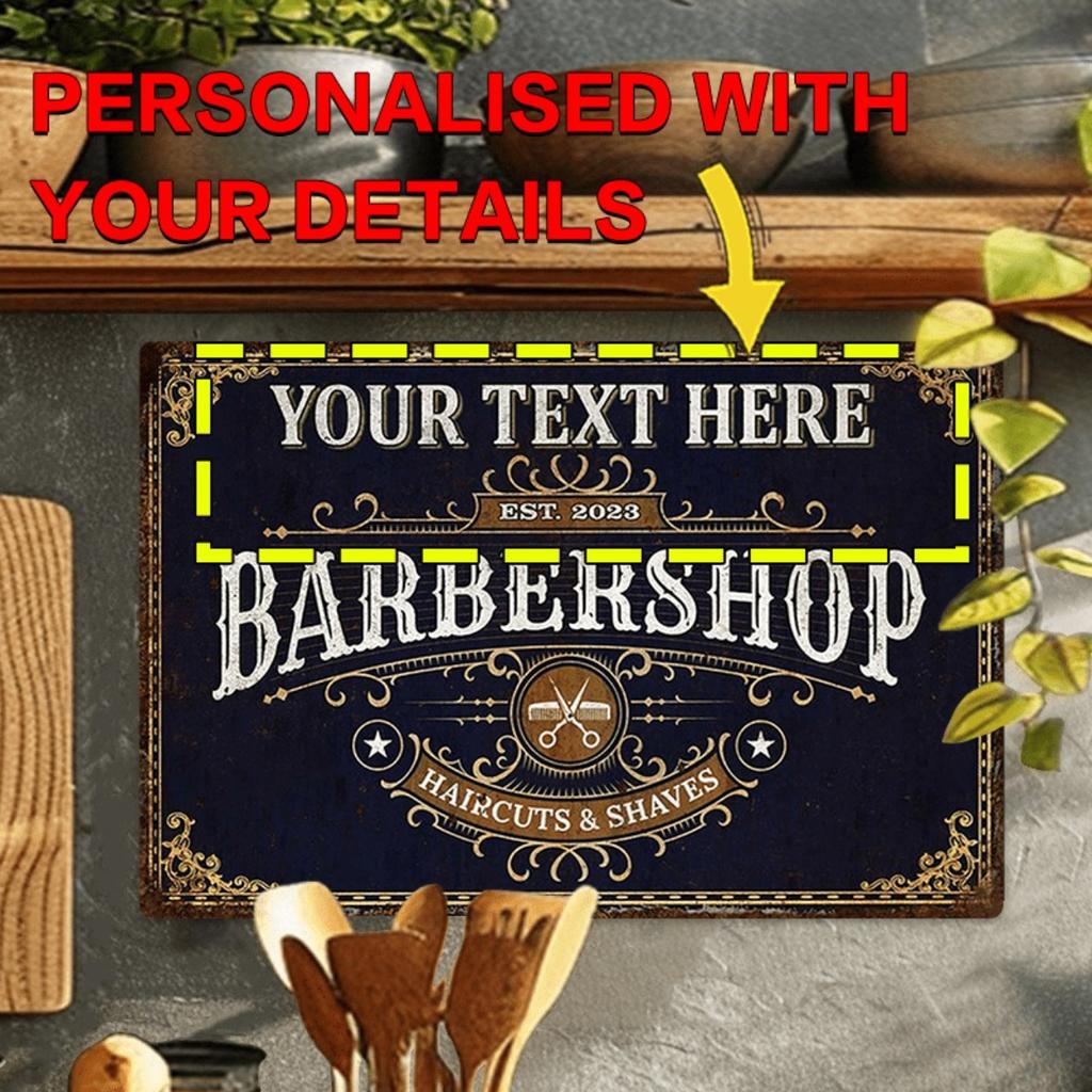 Personalized Custom Metal Tin Sign Barber Shop Salon Decoration Wall Art