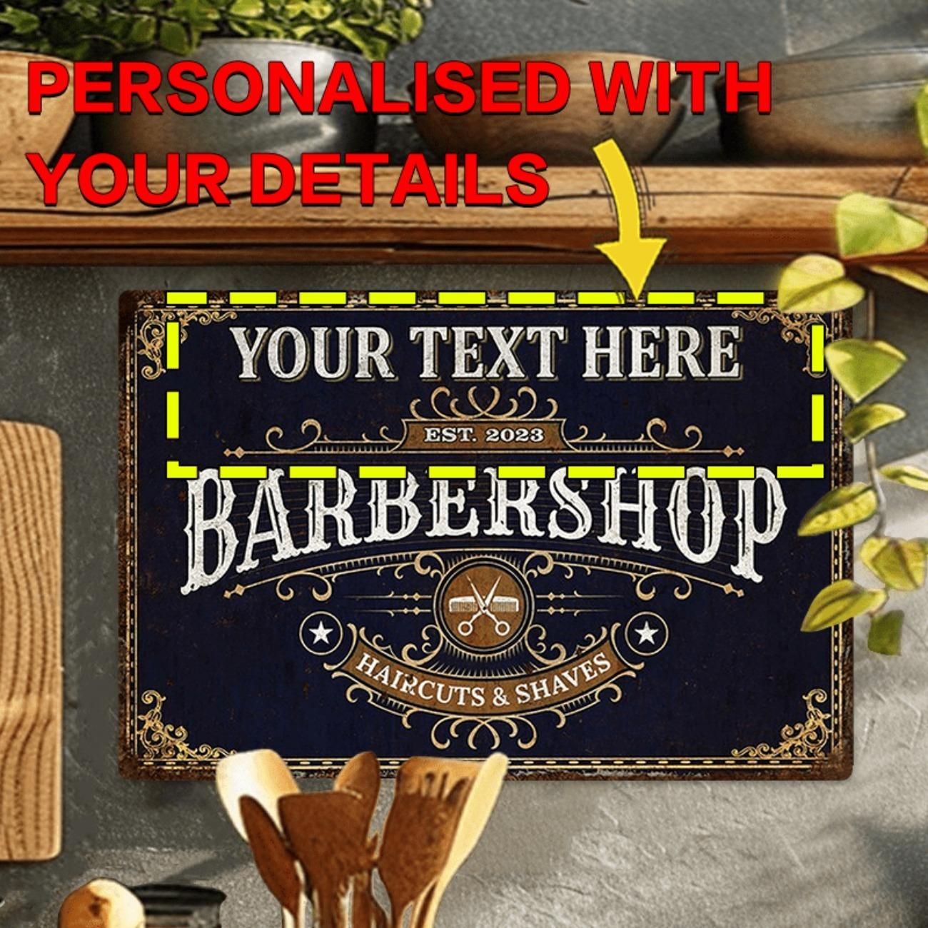 Personalized Custom Metal Tin Sign Barber Shop Salon Decoration Wall Art белый