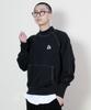 Deumakeu Mock Neck Fleece-Lined Raglan Stitch Sweatshirt Black