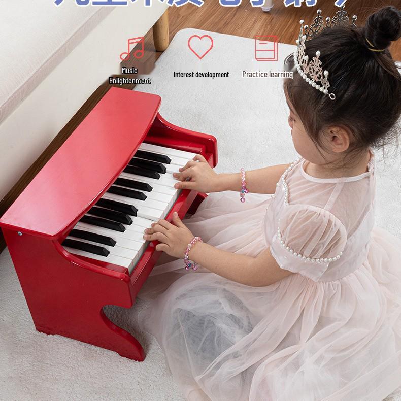 Children s 25-Key Wooden Electric Piano for Beginners - Portable and Educational