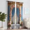 2 pcs   versatile polyester transparent curtains for home decoration Floral (2) for use in bedrooms and living rooms