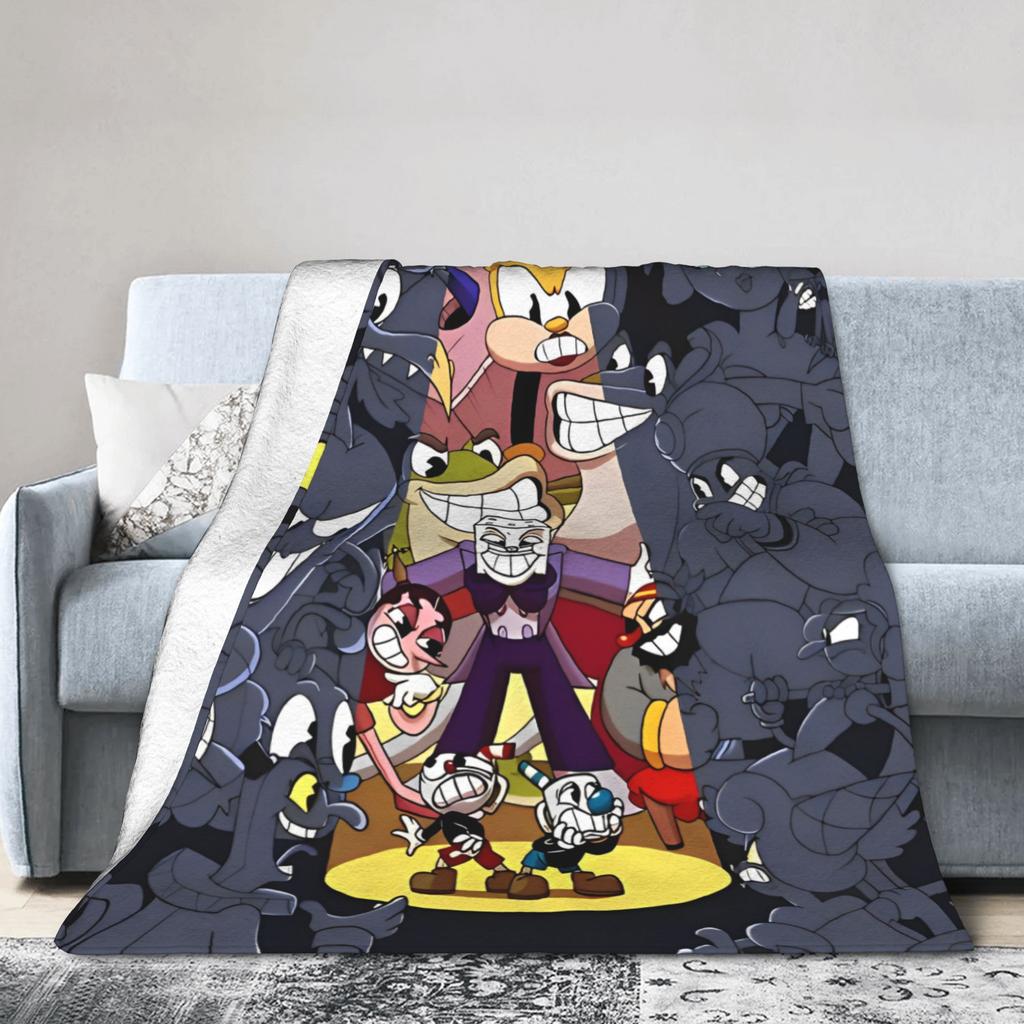 Cupheads Video Game Art Blankets Flannel Super Warm Throw Blankets for Outdoor Travel Bedroom Quilt