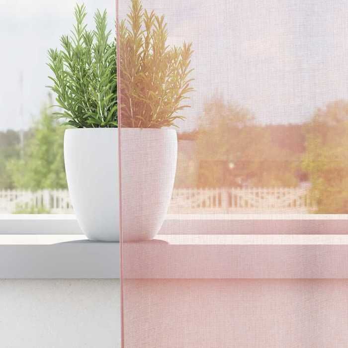 VidaXL Rideaux en voile avec œillets 2 pcs rose clair 140x225 cm, rideau en filet, rideau transparent, voile de fenêtre, 4102085