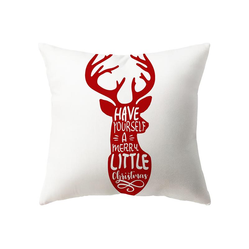 Christmas Theme Snowman Print Pattern Cushion Cover Home Living Room Sofa Decoration Square Pillow Pillow Cover