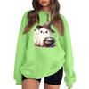 Women's Neck Long Sleeve Loose Fit Casual Sweatshirt Pullover Top with Halloween Print