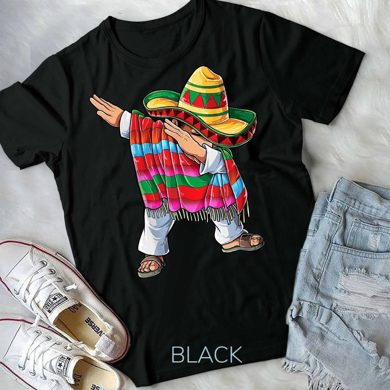 Пончо мексиканское с дабом Cinco de Mayo Мужское Сомбреро Смешная форма Даб Унисекс Футболка S