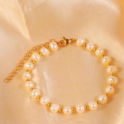 Natural Freshwater Pearl Simple Bracelet Design High-End Jewelry Sister Bracelet