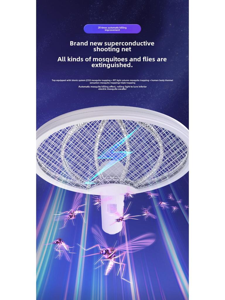 2023 4-in-1 Foldable Electric Mosquito Swatter & Trap with Rechargeable Light