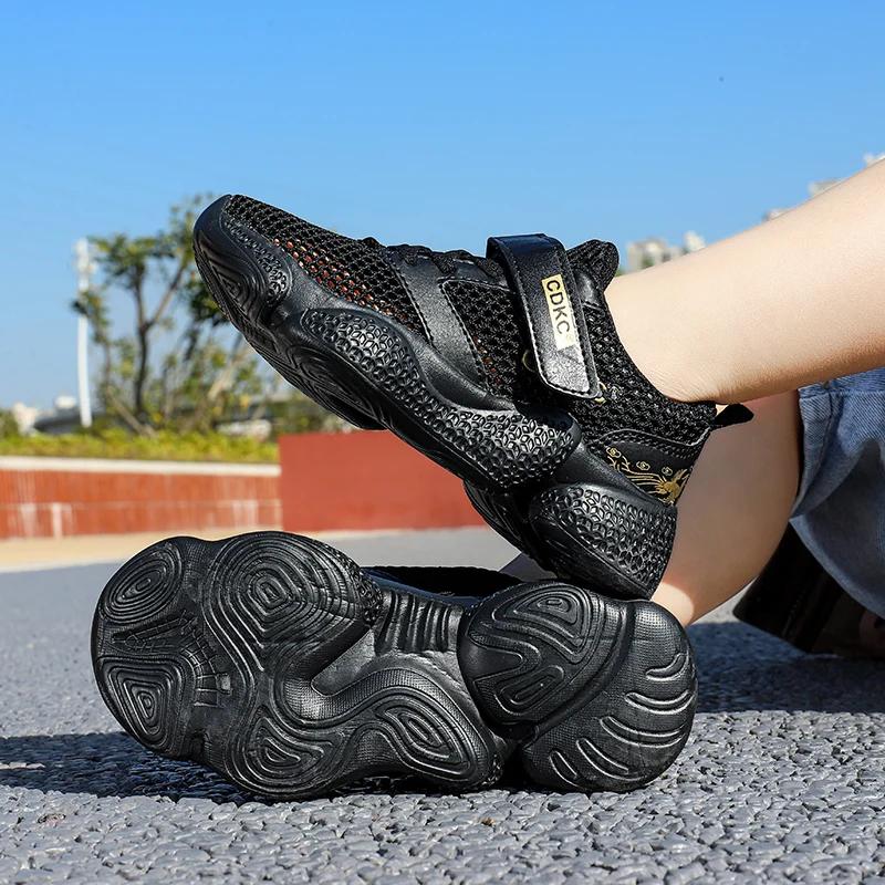 New Popular Knitted Mesh Breathable Shoes Children's Summer Sneaker Outdoor Lightweight Running Comfortable Soft Footwear 28-40