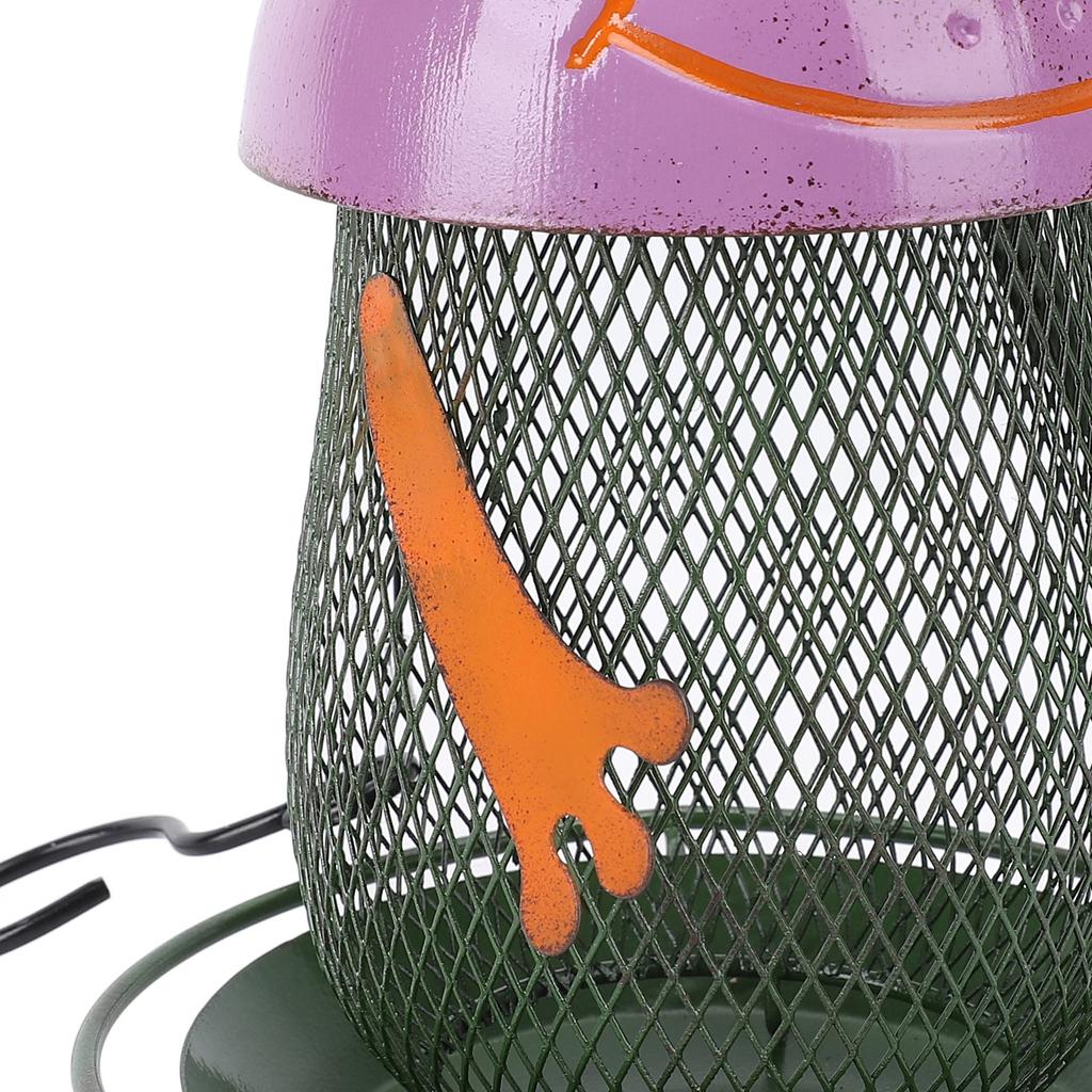 Hanging Bird Feeder with Solar Light Iron Art Frog Decorative Bird Feeder for Outdoor Courtyard Balcony