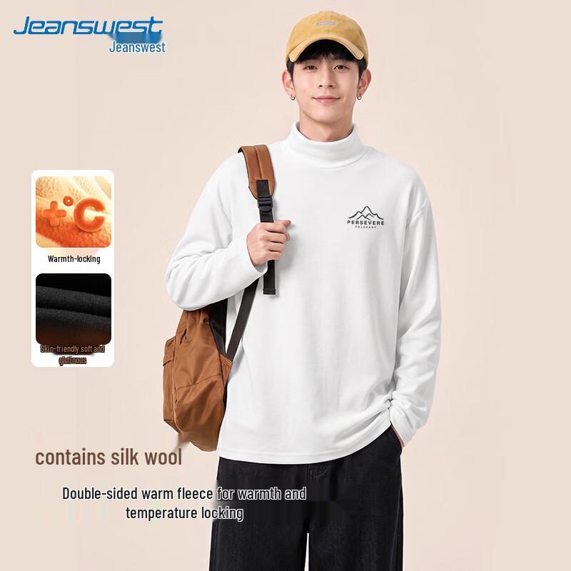 Jeanswest Men's Thermal Mock Neck Long Sleeve T-Shirt
