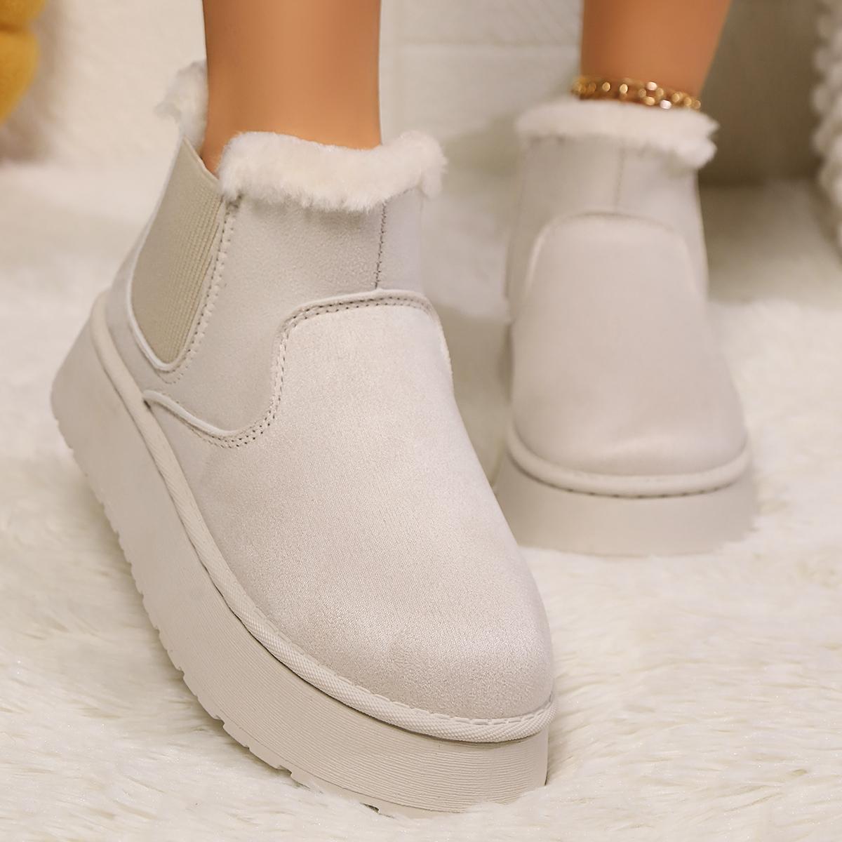 Модные зимние ботинки для женщин 2024 Новые теплые короткие ботинки из толстого бархата — фото 8