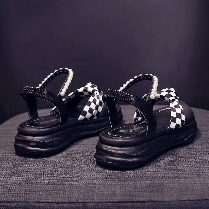 Fashion Roman Platform Womens Sandals For 2024 Strappy Flat-heeled Green Sandal Butterfly Shoes On Offer With Chic Elegant Shoe Summer