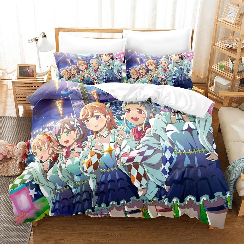 Fashion 2025 New Kawaii Love Live! Bedding Set Cartoon Anime three-piece Set Adult Kid Bedroom Duvet Cover Sets Home Textiles