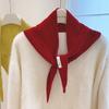 Style  Wool Knitted Jacquard Triangle Scarf Winter Warm Neck Scarf Warm Scarves Solid Color Design Shawl