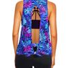 2025 Stylish European & American Women's Printed Bikini Three-Piece Set with Hollow Out, Backless Design & Belly Coverage