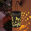 Butterfly Solar Outdoor Lantern Projection Solar Garden Light IP65 Waterproof Solar Hanging Lantern Light for Patio Lawn Pathway