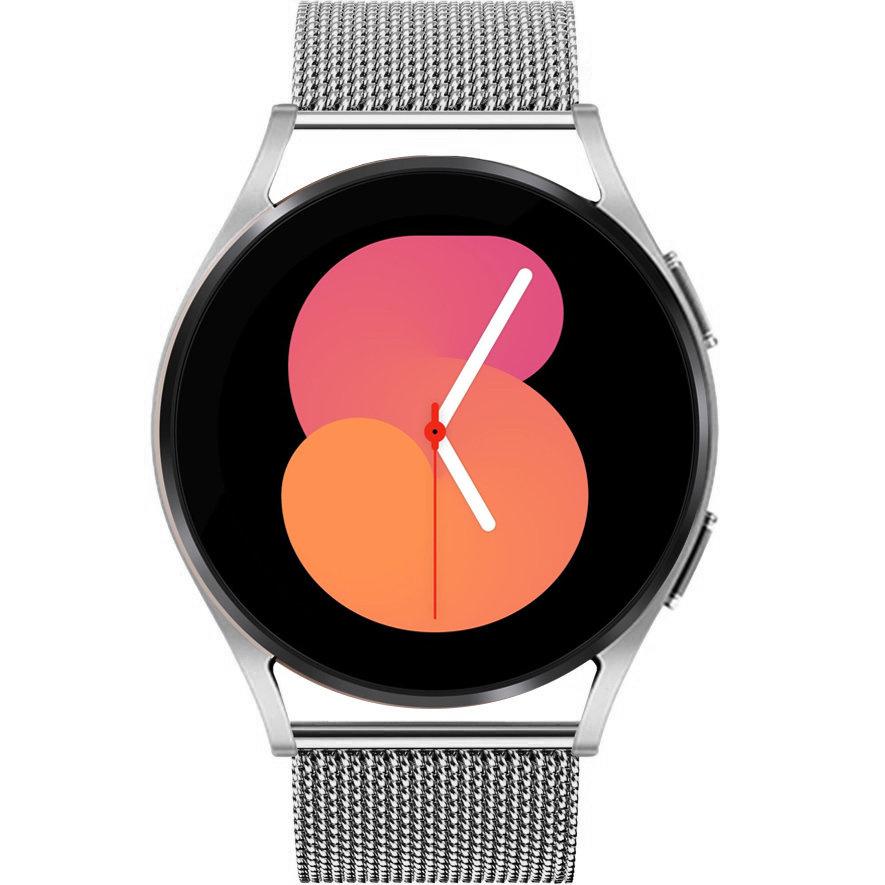 Bracelet + Case with Screen Protector for Samsung Galaxy Watch 5 44mm, Silver