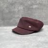 Frühherbst Trend Süß Und Cool Mattes Leder Flache Krempe Newsboy Hut Damen Retro Vielseitig Dreidimensional Breit Reithut
