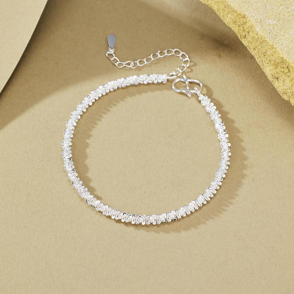 Silver-Plated Sparkling Baby's Breath Bracelet - Korean Style, Simple, Fresh Cauliflower Chain for Women and Students