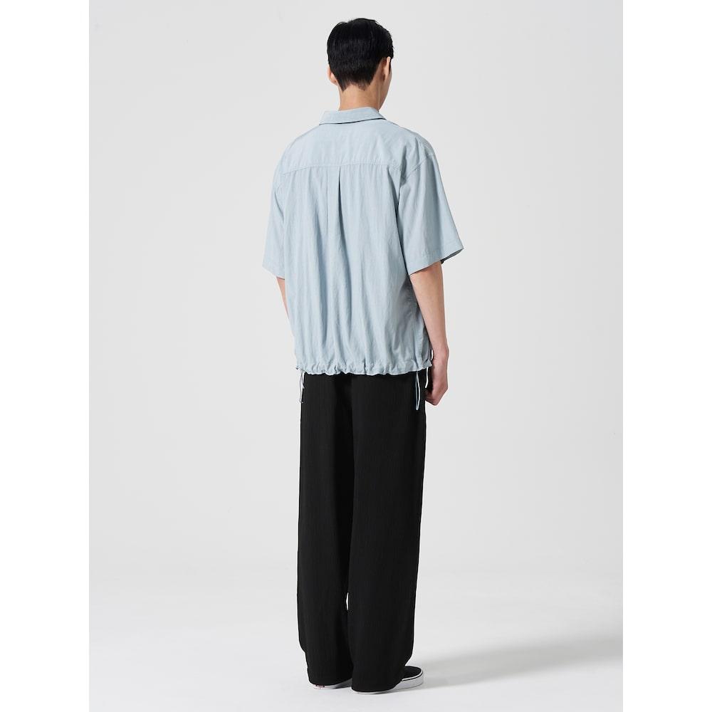 8SECONDS Crease Semi-Wide Elastic Waist Slacks Black (424721Dy15)