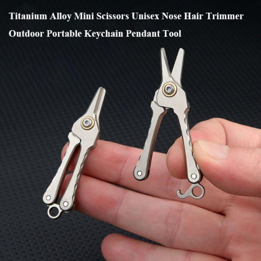 Mini Unisex Nose Hair Trimmer Silver Beard Trimming Titanium Alloy Scissors  Outdoor Tool