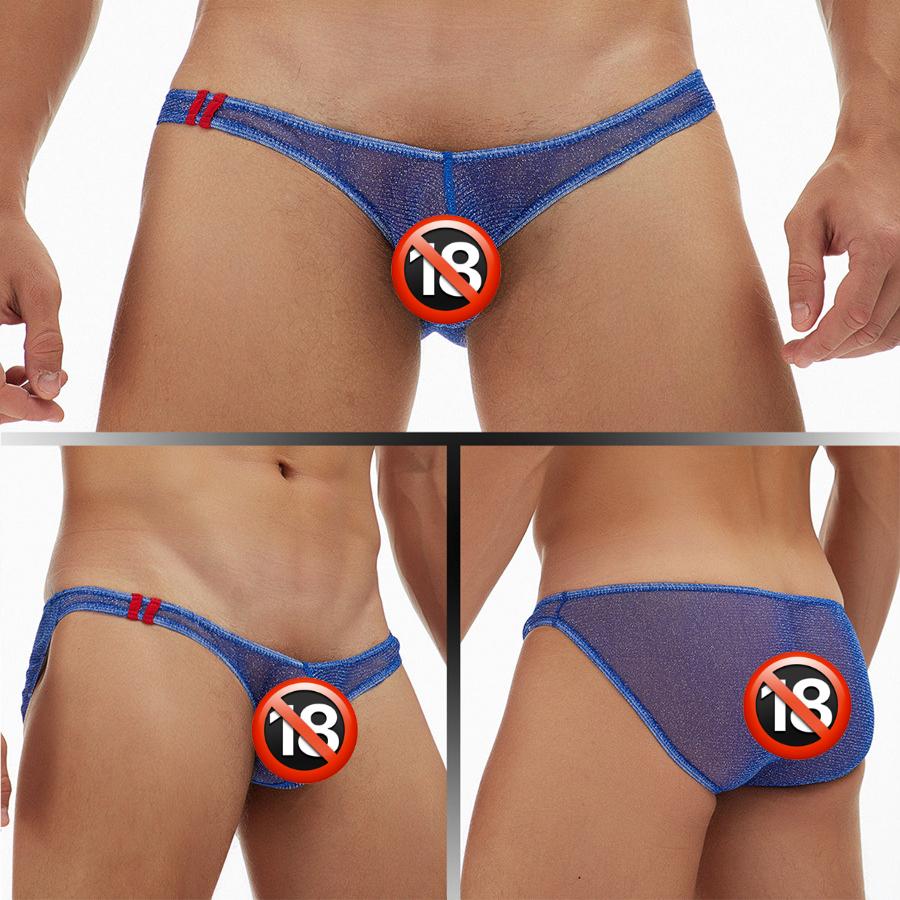 Sexy pánské tanga, tangá, jockstrap, spodní prádlo, síťované průhledné gay kalhotky, mini spodní prádlo, tanga s T-back, bikiny, tanga, plus velikost