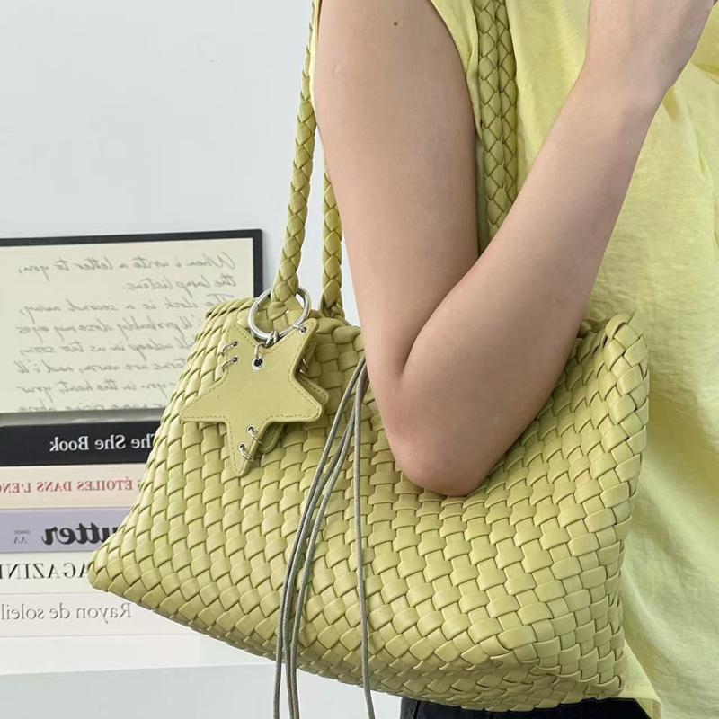 Hand-woven Bag, Casual Tote Bag, Underarm Hand-carry Large Capacity Bucket Bag for Women