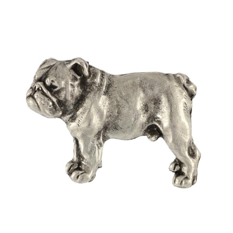 Bulldog, English Bulldog, British Bulldog I  - Silver-plated dog brooch, elegant pin, jacket lapel decoration by Art-Dog brand