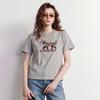 Chuyu Women's Cotton T-Shirt with Dog & Letter Print