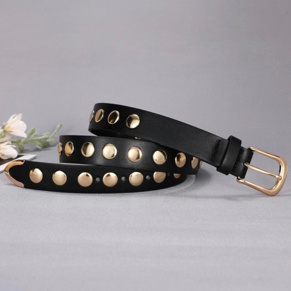 Vintage Punk Rivet Belts Versatile Jeans Belt Fashion Pin Buckle Belt