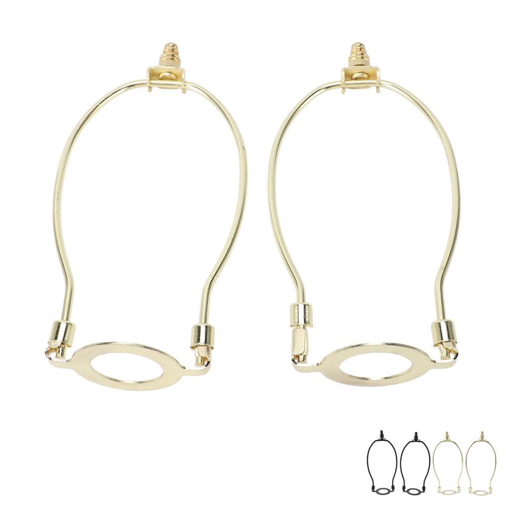 2Pcs Adjustable Lamp Shade Harps Holder Kit with E26 Light Base Metal Lampshades Holder for Table an