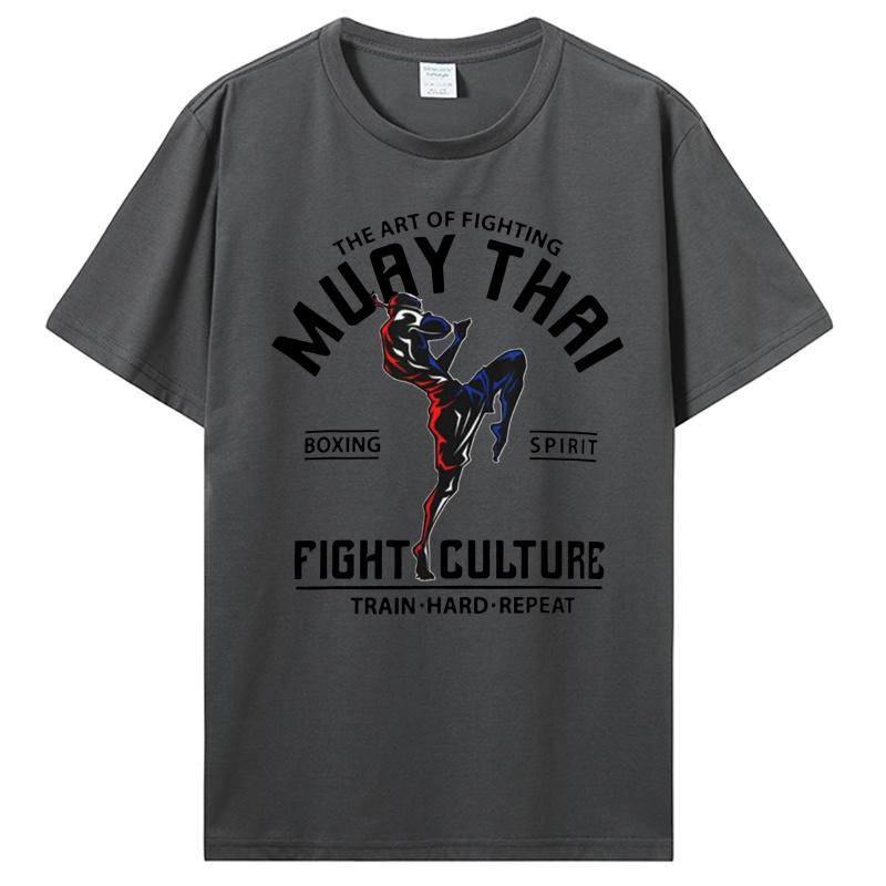 Summer Men Fashion Brand Cotton T Shirt Cool Muay Thai T-shirt Men Wai Kru Thailand Men Casual Tee TShirt Harajuku Tops