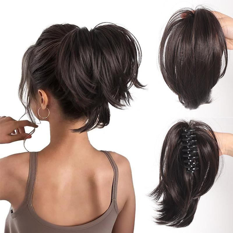 

Синтетический клип, прямые волосы, круг, конский хвост, парик для женщин, конский хвост, короткие вьющиеся волосы, наращивание хвоста. Доступны различные цвета.