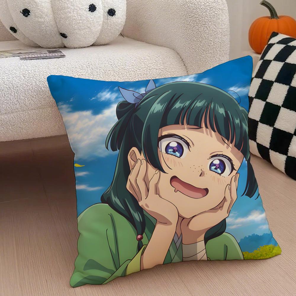 Classic Japanese Anime TThe Apothecary Diaries Cushion Cover Throw Pillow Cover Hidden Button Durable Polyester Chair Cushion