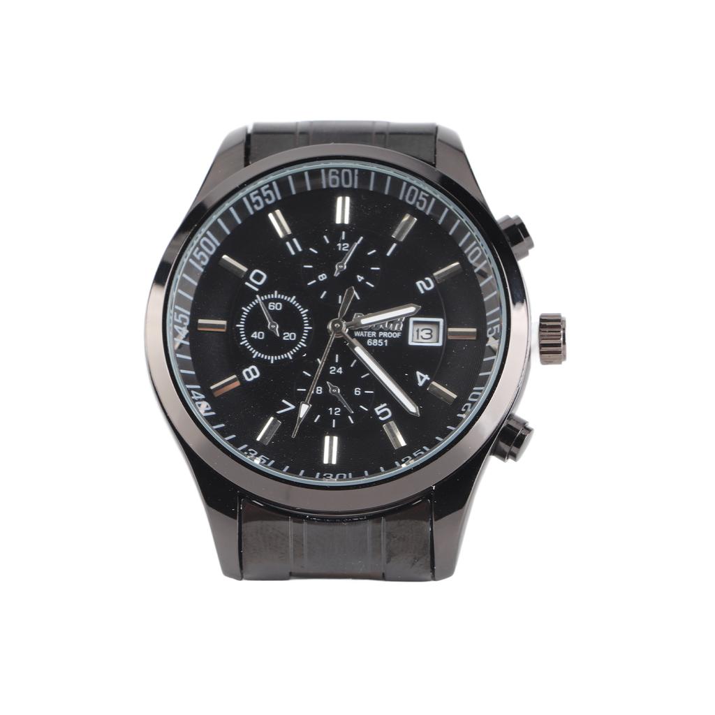 Men Watch Waterproof Scratch Proof Ultra Thin Stainless Steel Strap Noctilucence Watch Black