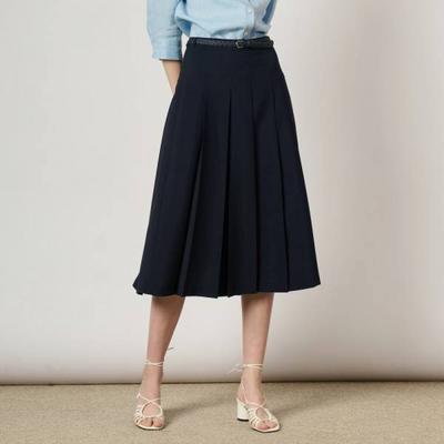 Solid Pleated Skirt B4m4s220
