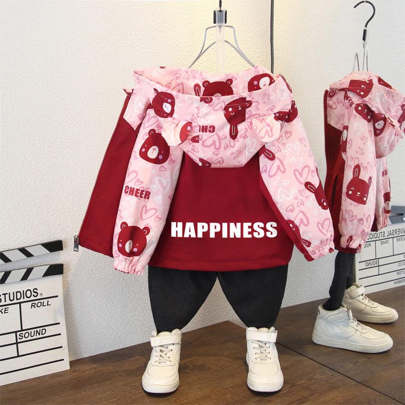 Girls' Coat 2025 Spring and Autumn Children's Loose Casual Jacket Boys Fashion Hardshell Jacket