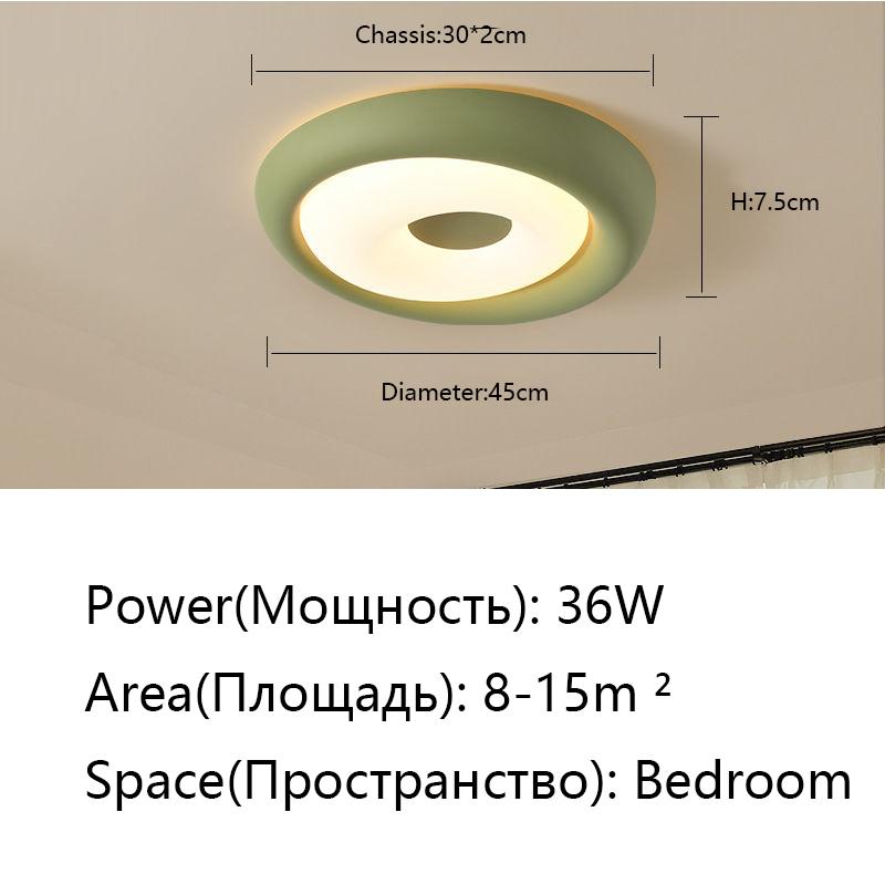 Modern Led Ceiling Light Green Surface Mounted Ceiling Lamp Bedroom Living Room Brightness Panel Light