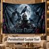 Skull Gothic (45) Theme Wall Tapestry Customized With Name Text Personalized Hanging Tapestry For Bedroom Living Room Decor