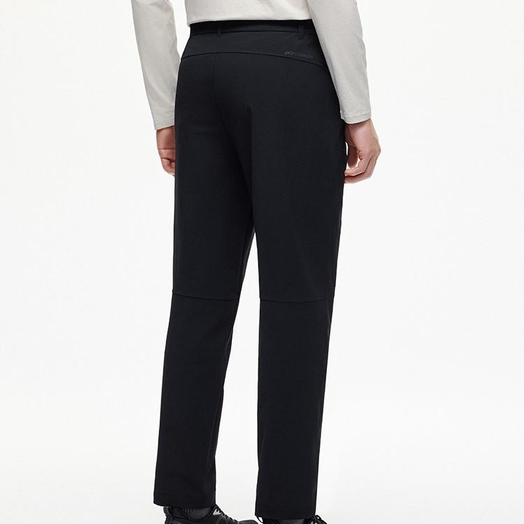 Anta Champion All-Weather Series Solid Color Comfortable Mid-Rise Breathable Versatile Straight-Leg Casual Pants Men bottoms Basic-Black 152510507-2