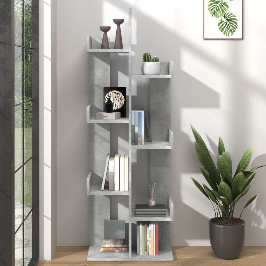 Bookshelf Concrete Grey 48 x 25.5 x 140 cm Engineered Wood