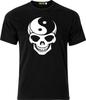 Yin Yang Skeleton Skull Xmas Present Funny Humour Cotton T Shirt Mens Womens Tees Top